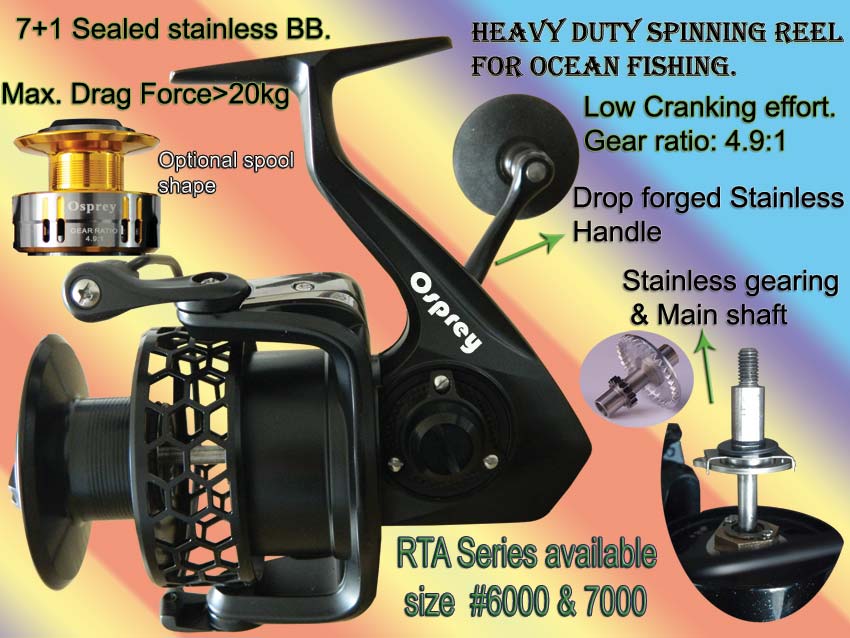 Spinning reels. 1 & 2 speeds spinning reels. Spinning reels from #1000  ~#10000. Anti reverse clutch on all spinning reels. - Fishing tackle  manufacturer offering items for wholesales or OEM..